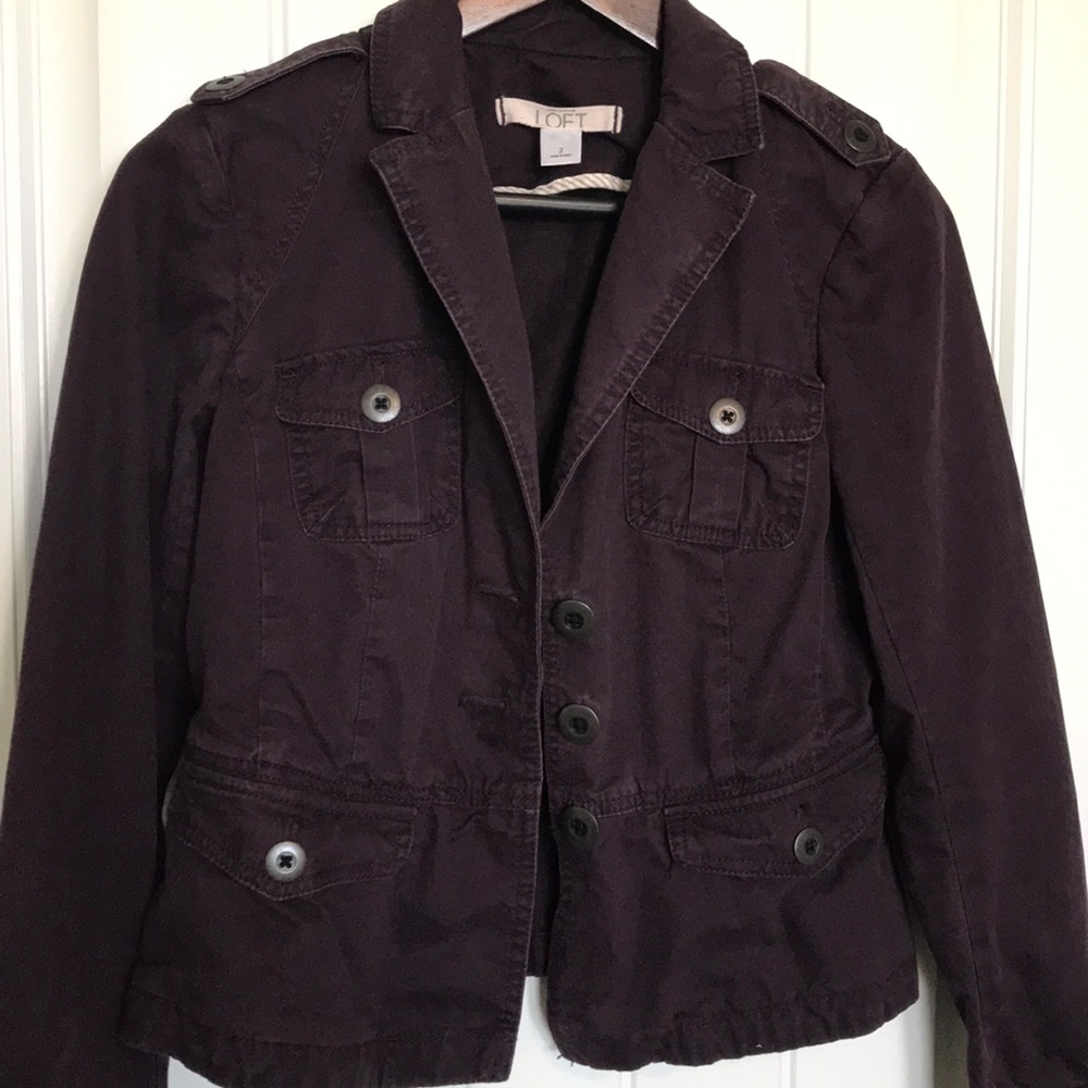 LOFT purple cargo jacket